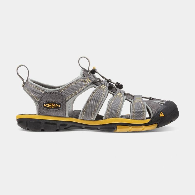 Keen Clearwater Cnx - Erkek Trekking Sandalet - Gri/Limon - Türkiye (541639PRV)